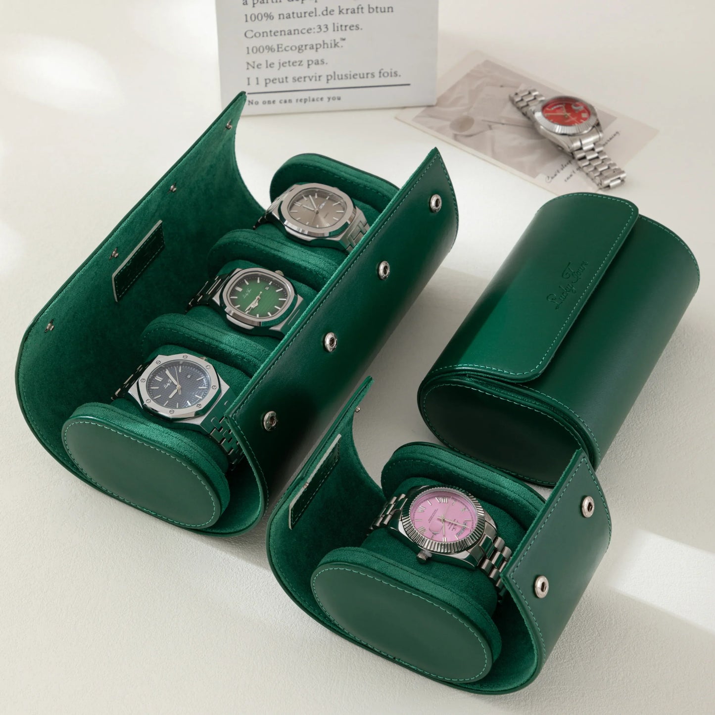 Estuche para relojes de cuero de primera calidad