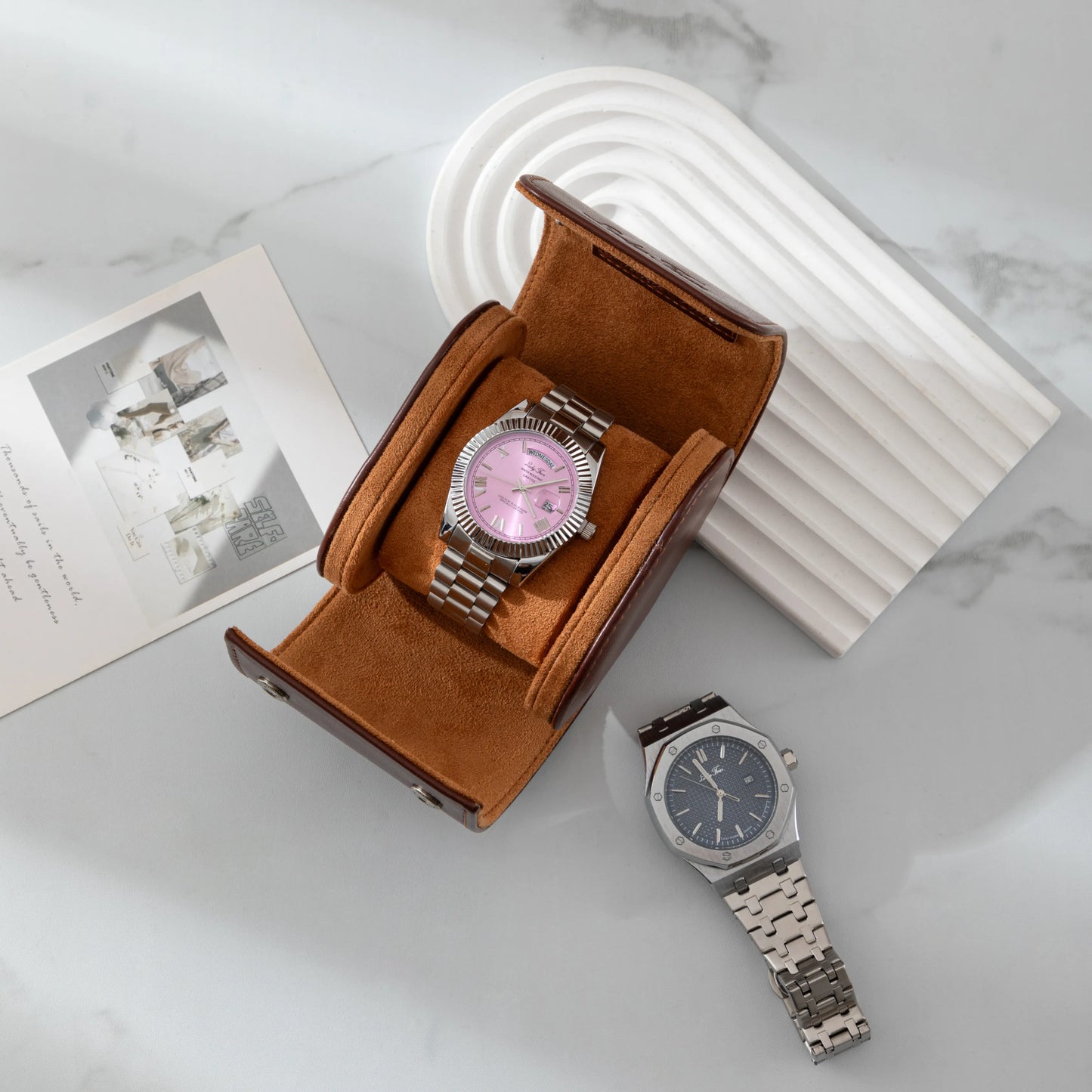 Estuche para relojes de cuero de primera calidad